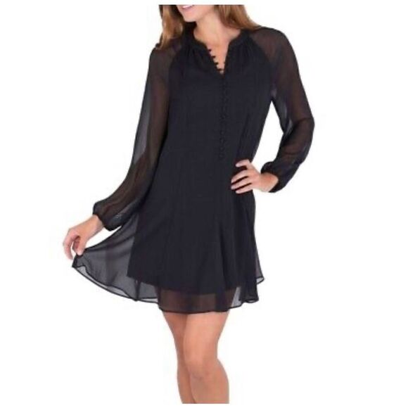 Joie Limited Edition Ladies Balloon Sleeve Black Dress Size X-Small - Picture 1 of 14